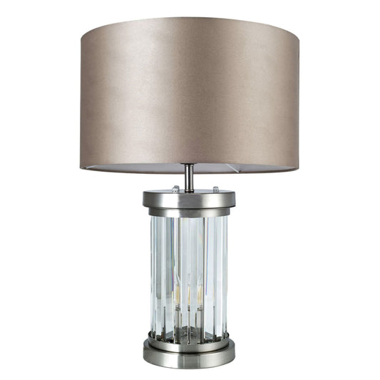 Pandora 2 Light Crystal Table Lamp Satin Chrome