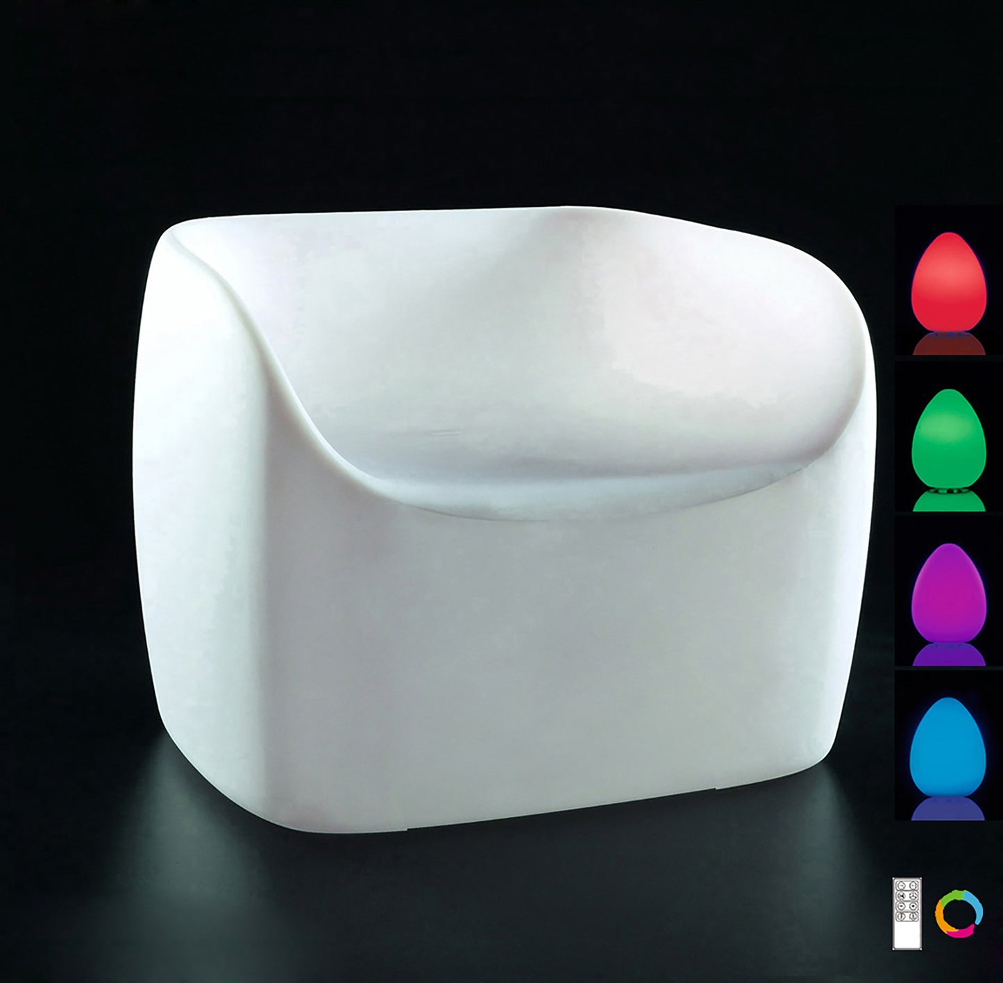 Pao Small Sofa Rechargeable LED RGB Outdoor IP65, Opal White Item Weight: 16.3kg by Mantra