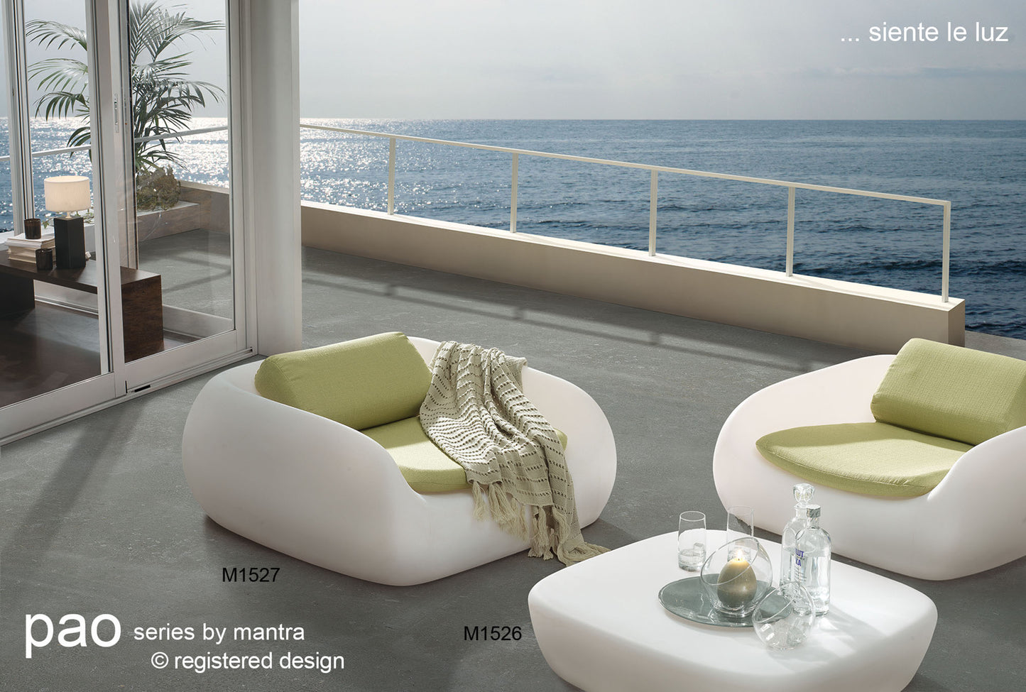 Pao Small Sofa Rechargeable LED RGB Outdoor IP65, Opal White Item Weight: 16.3kg by Mantra