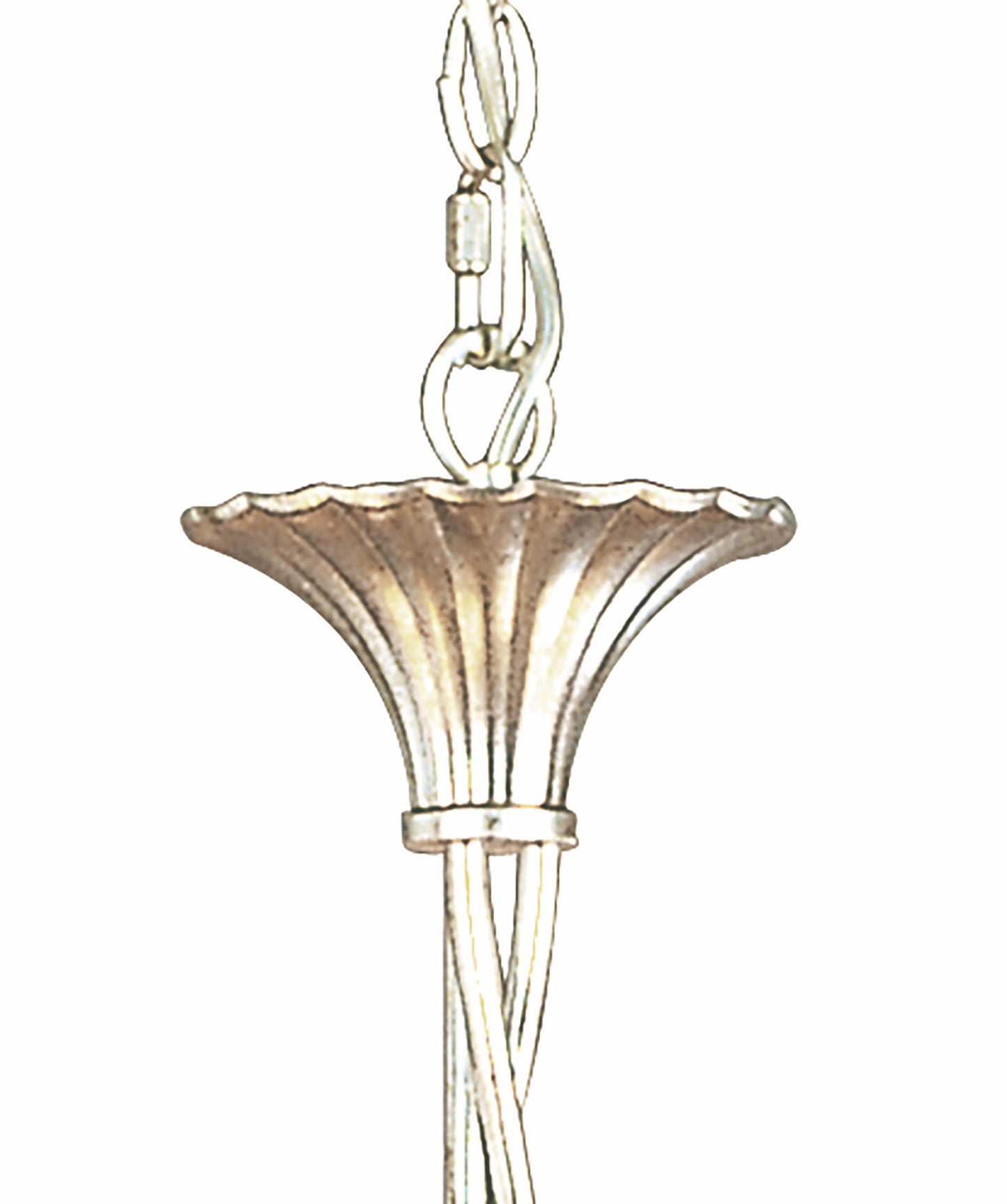 Paola Pendant 3 Arm 6 Light E14, Silver Painted With Cream Shades & Black Glass Droplets by Mantra