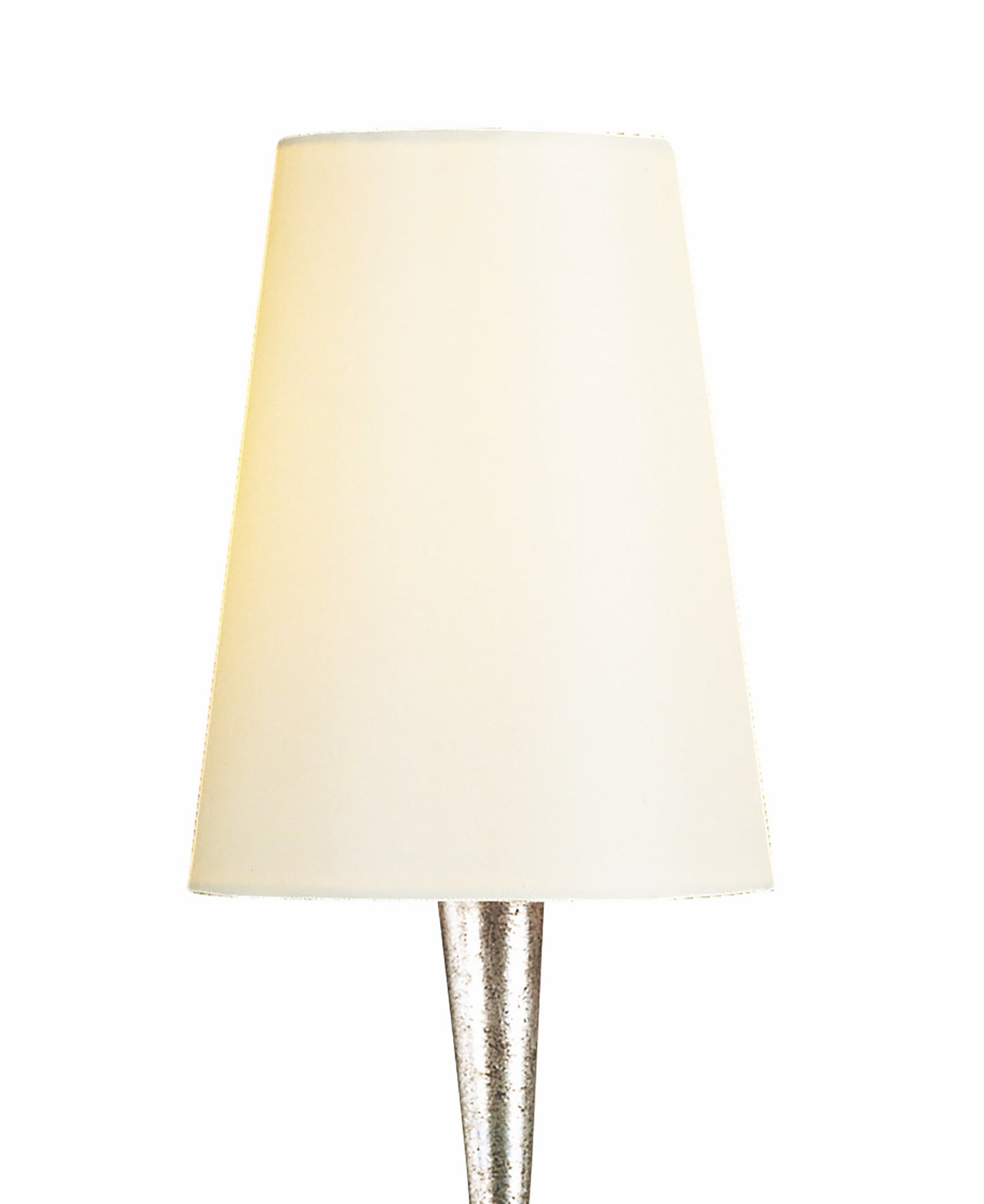 Paola Table Lamp 1 Light E14, Silver Painted With Cream Shade & Black Glass Droplets by Mantra