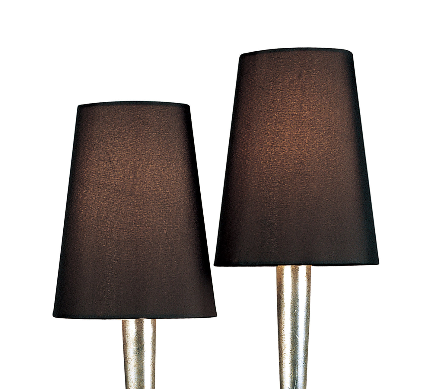 Paola Table Lamp 2 Light E14, Silver Painted With Black Shades by Mantra