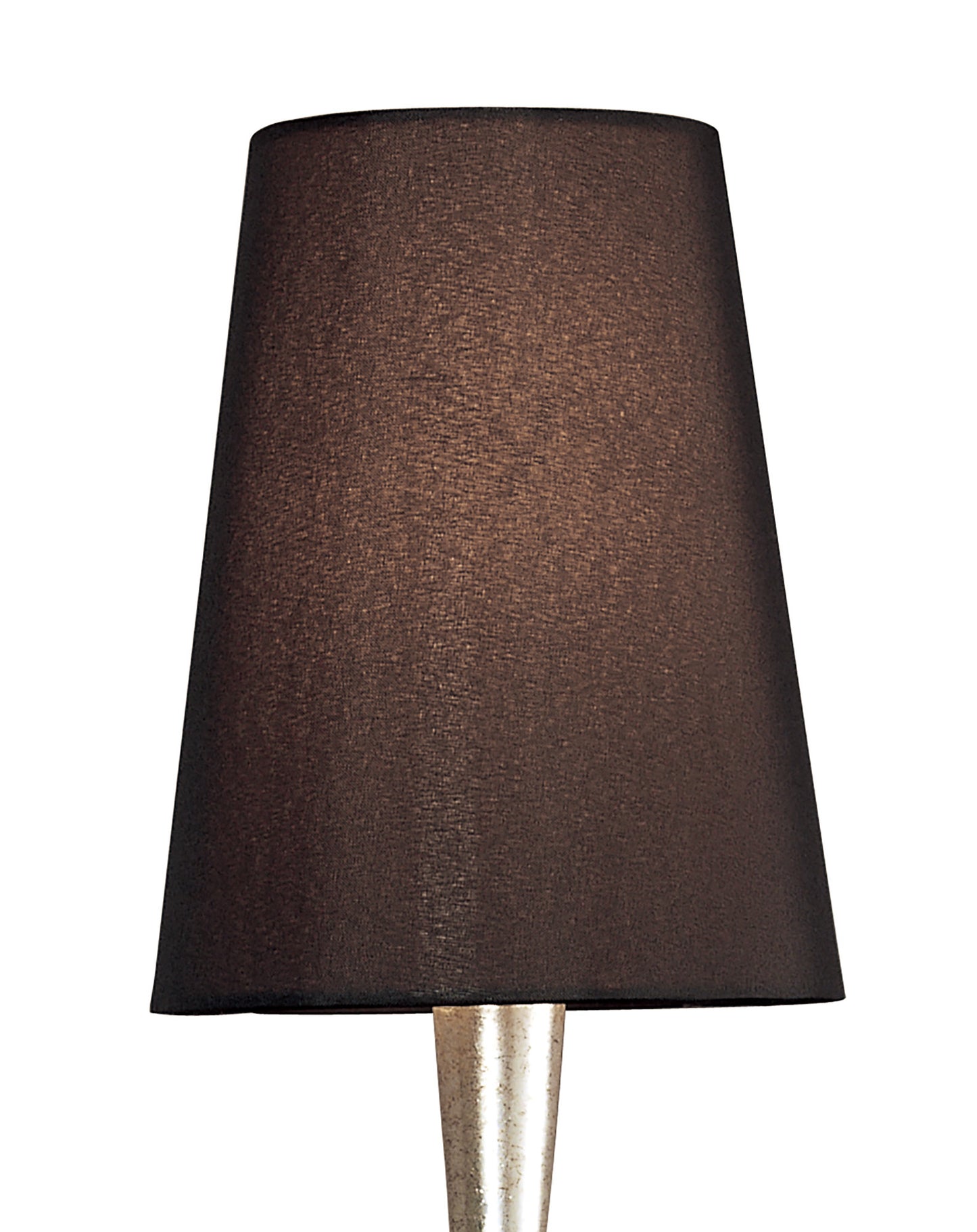 Paola Wall Lamp 1 Light E14, Silver Painted With Black Shade & Black Glass Droplets by Mantra