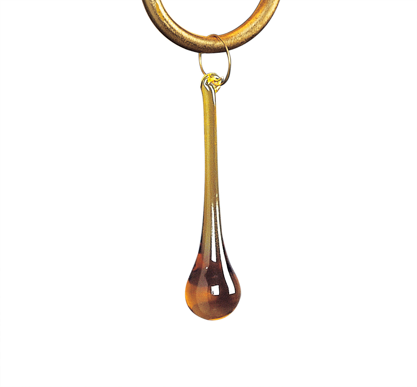 Paola Pendant 3 Arm 6 Light E14, Gold Painted With Cream Shades & Amber Glass Droplets (3540) by Mantra