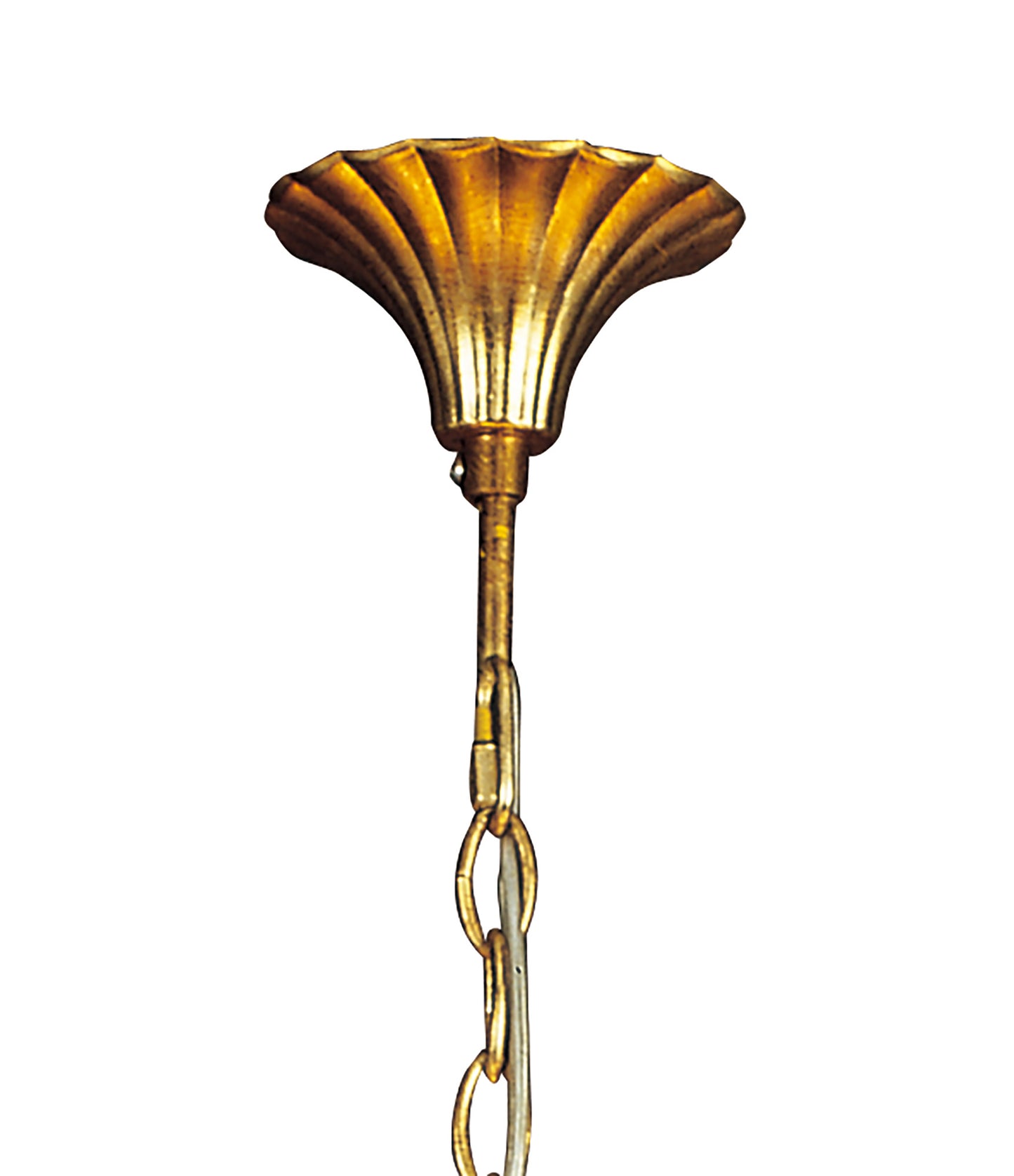 Paola Pendant 3 Arm 6 Light E14, Gold Painted With Black Shades & Amber Glass Droplets by Mantra