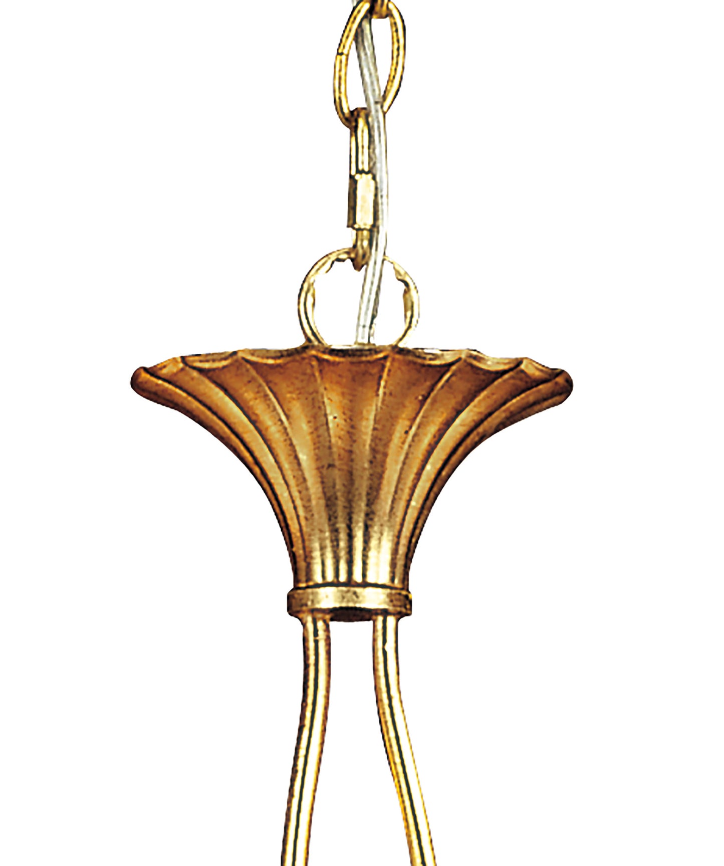 Paola Linear Pendant 2 Arm 6 Light E14, Gold Painted With Cream Shades & Amber Glass Droplets (3541) by Mantra