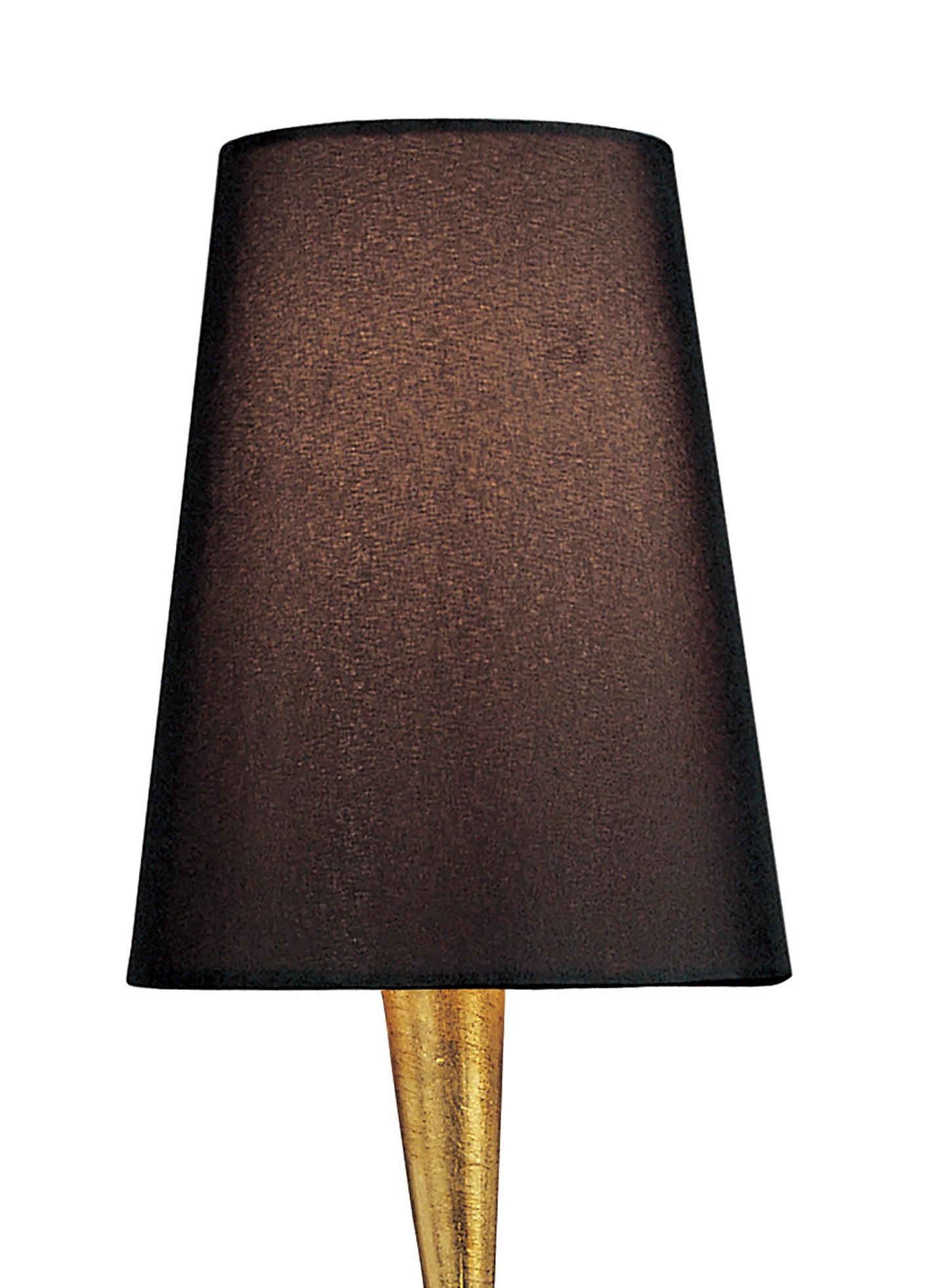 Paola Table Lamp 1 Light E14, Gold Painted With Black Shade & Amber Glass Droplets by Mantra