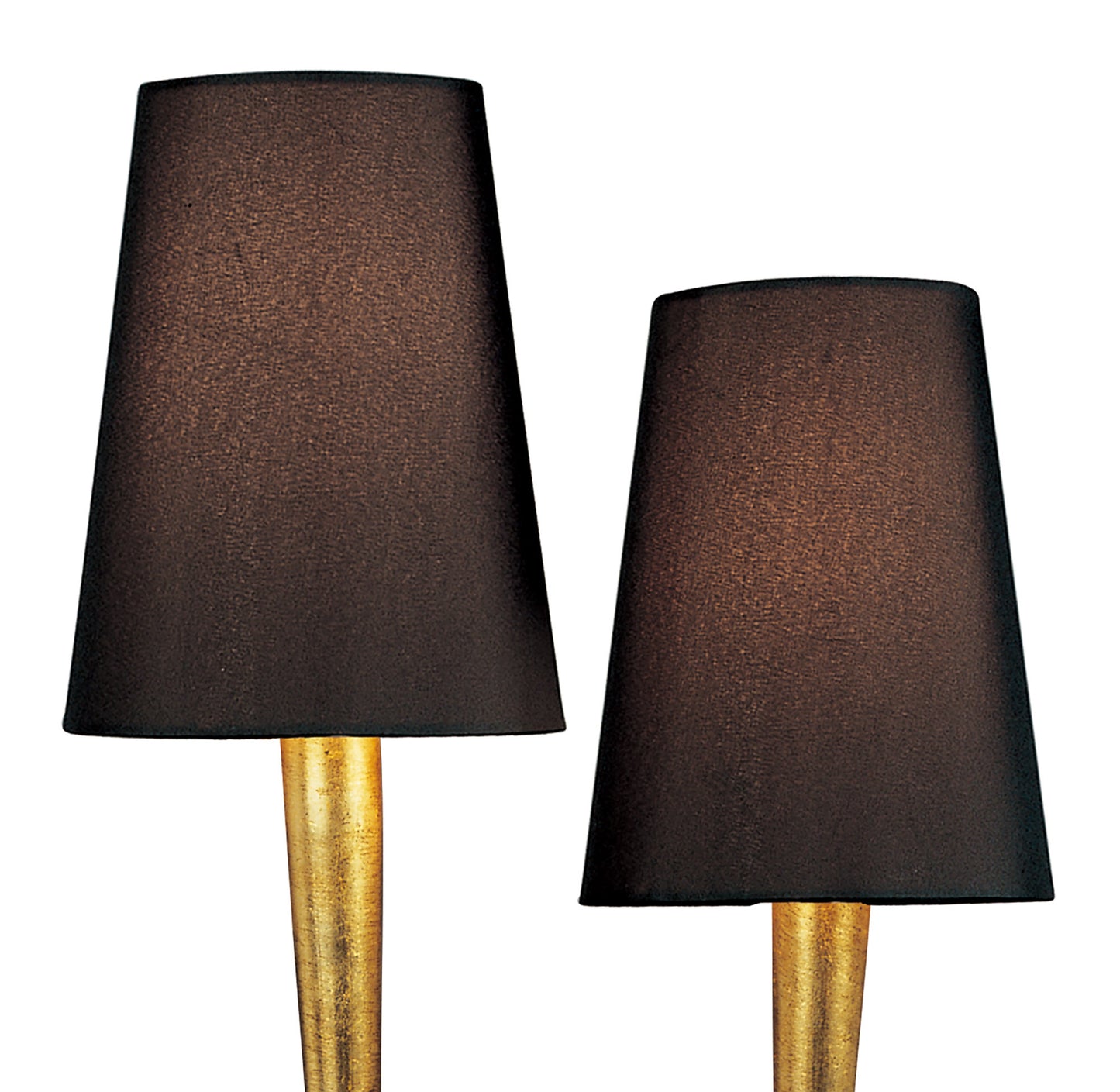 Paola Table Lamp 2 Light E14, Gold Painted With Black Shades by Mantra