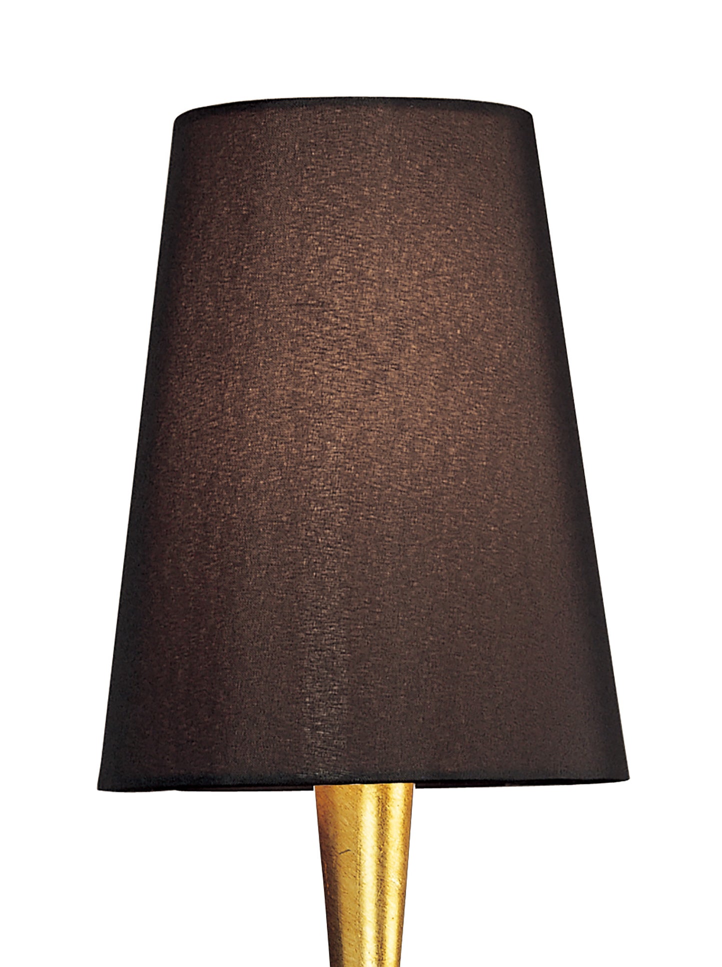 Paola Wall Lamp 1 Light E14, Gold Painted With Black Shade & Amber Glass Droplets by Mantra