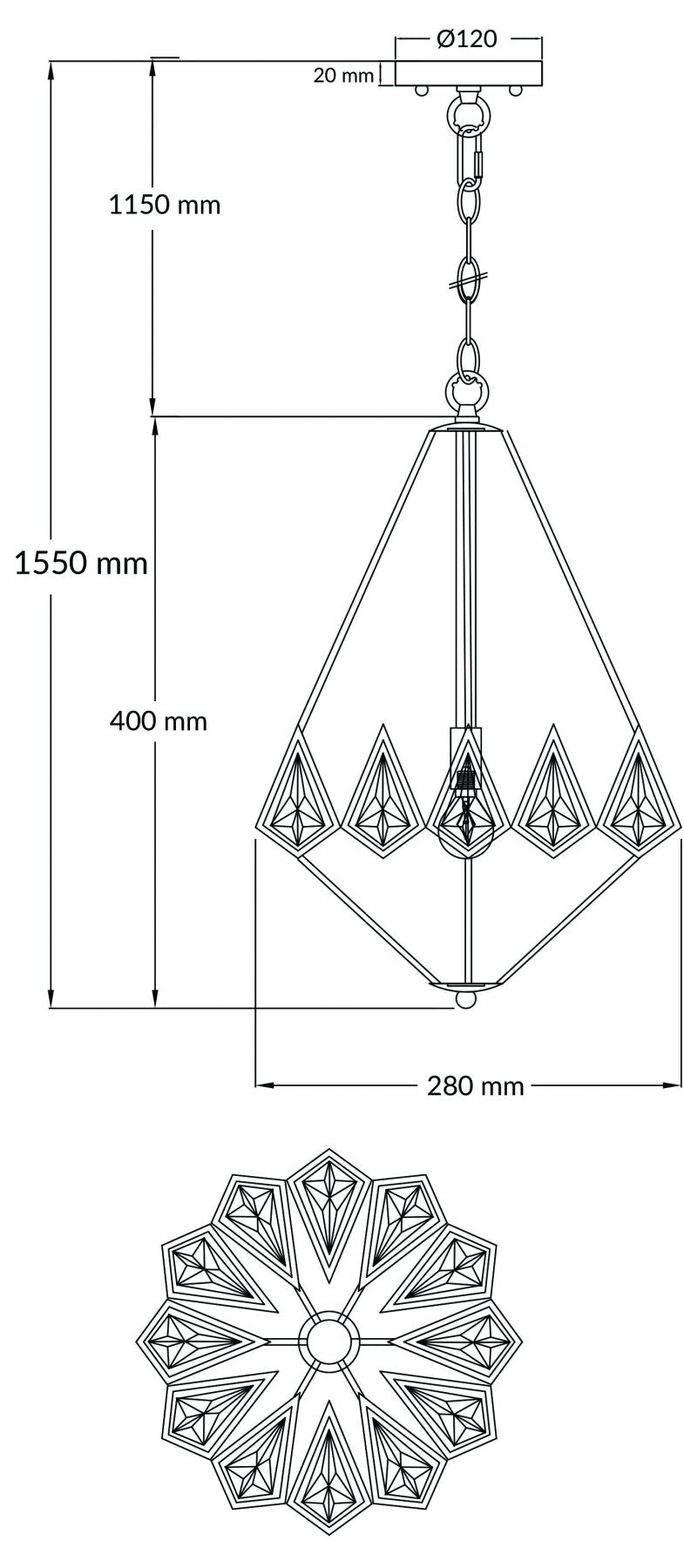 Paragon 1 Light Crystal Pendant Polished Chrome