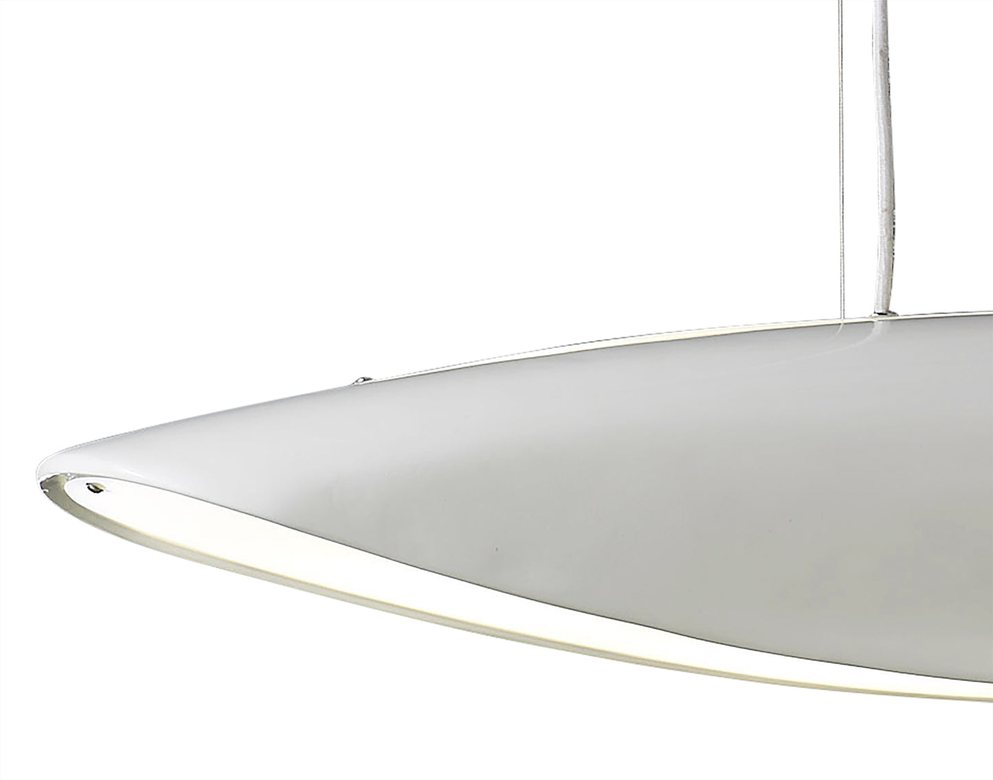 Pasion Rectangular Pendant 6 Light E27, Gloss White/White Acrylic/Polished Chrome, CFL Lamps INCLUDED by Mantra