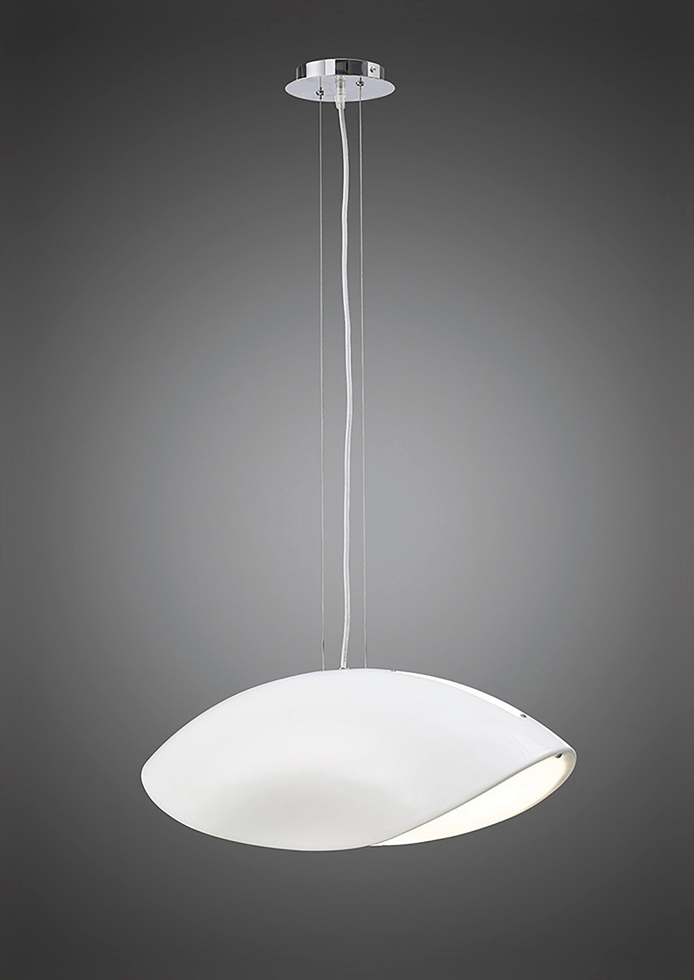 Pasion Rectangular Pendant 4 Light E27, Gloss White/White Acrylic/Polished Chrome, CFL Lamps INCLUDED by Mantra