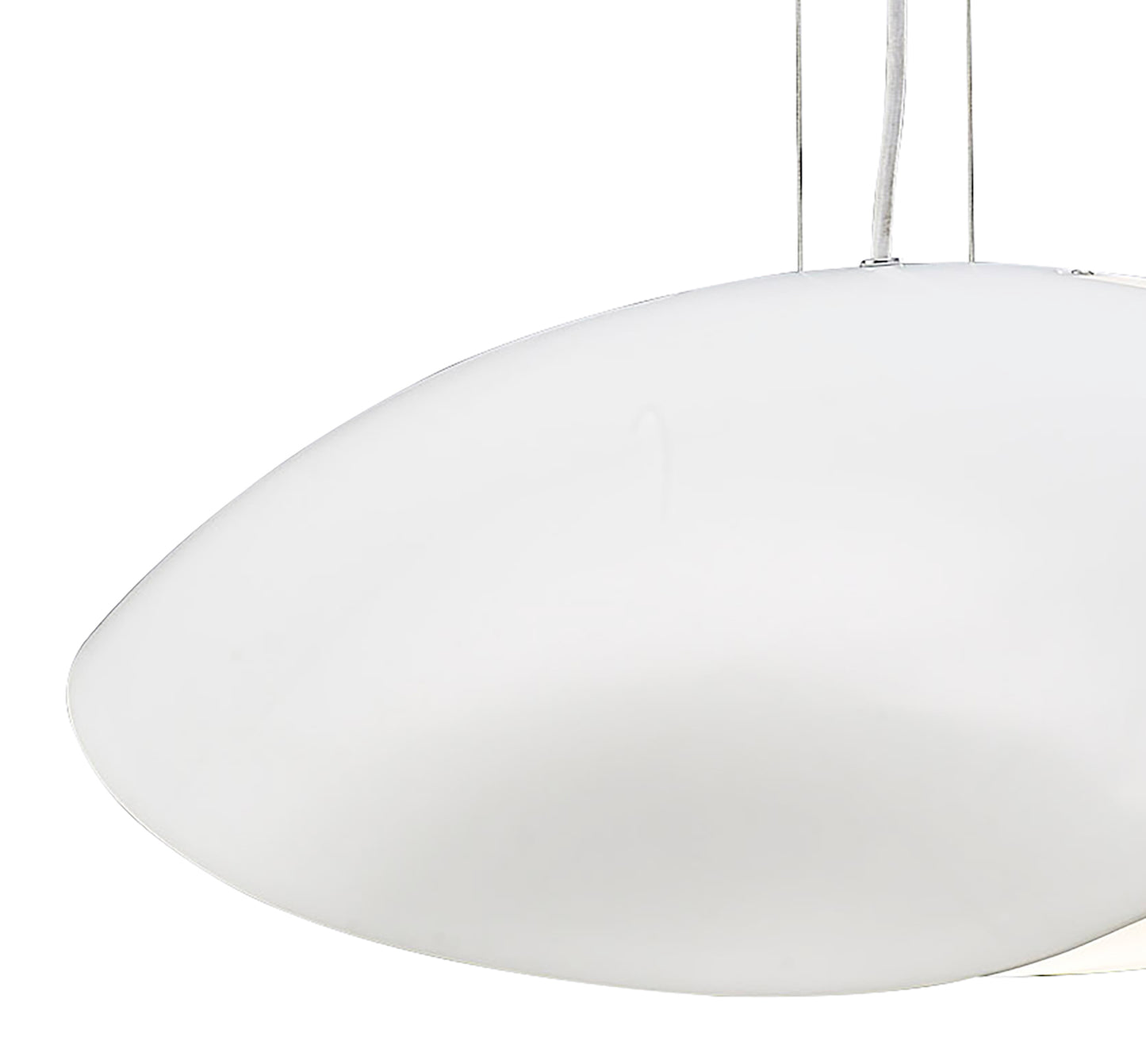 Pasion Rectangular Pendant 4 Light E27, Gloss White/White Acrylic/Polished Chrome, CFL Lamps INCLUDED by Mantra