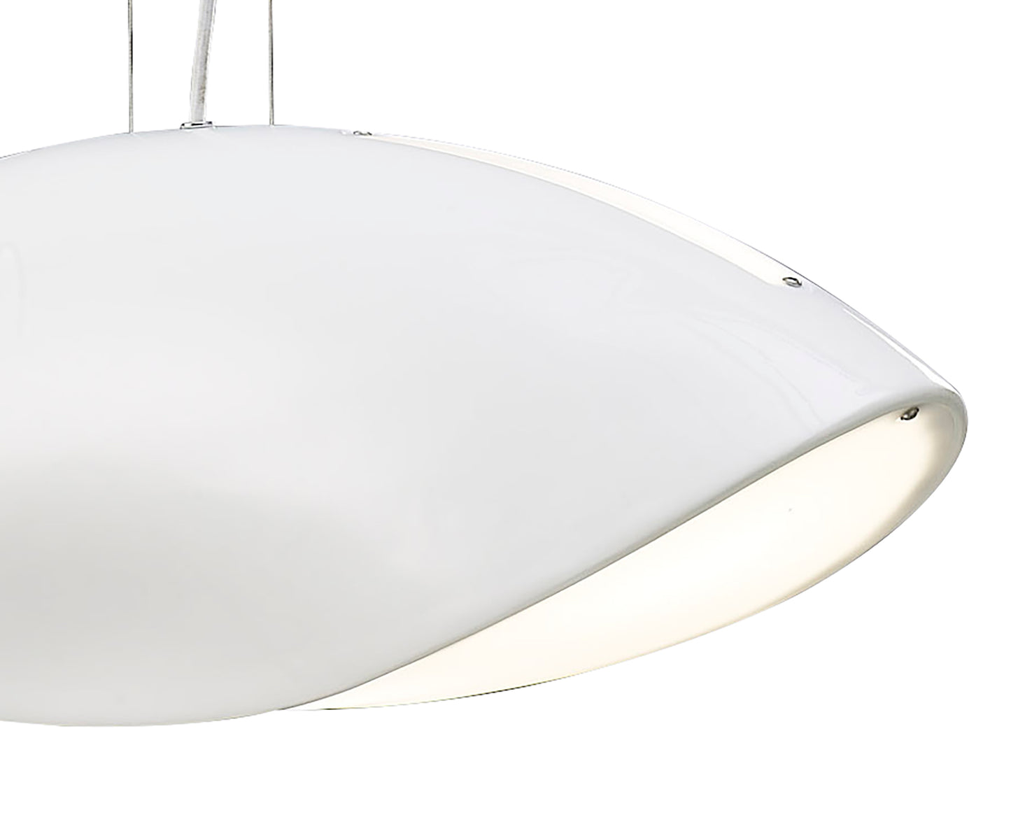 Pasion Rectangular Pendant 4 Light E27, Gloss White/White Acrylic/Polished Chrome, CFL Lamps INCLUDED by Mantra