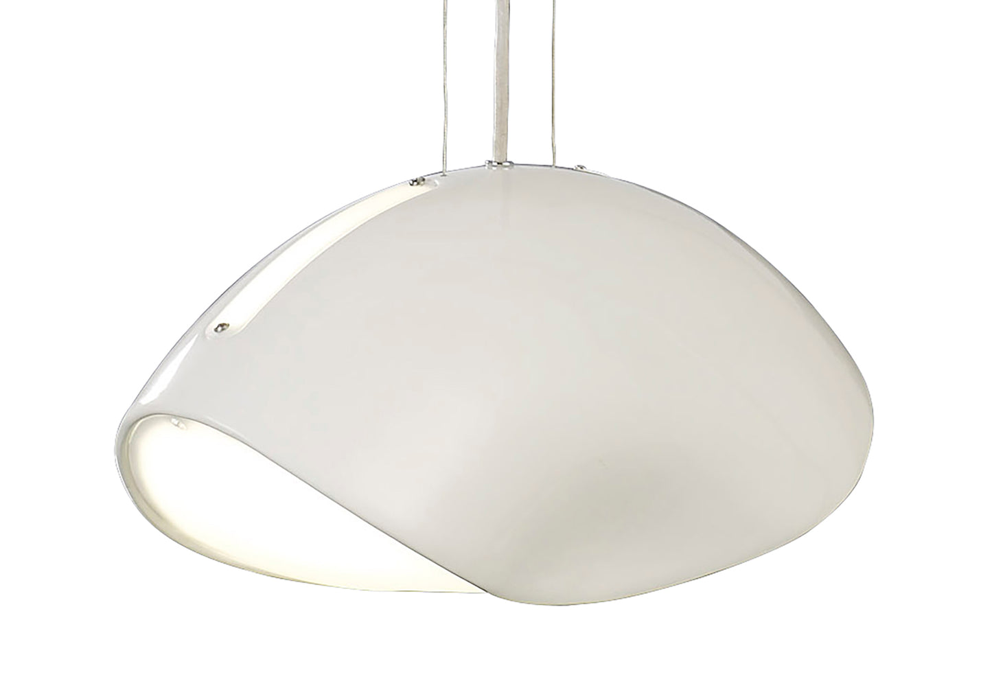 Pasion Oval Pendant 3 Light E27, Gloss White/White Acrylic/Polished Chrome, CFL Lamps INCLUDED by Mantra