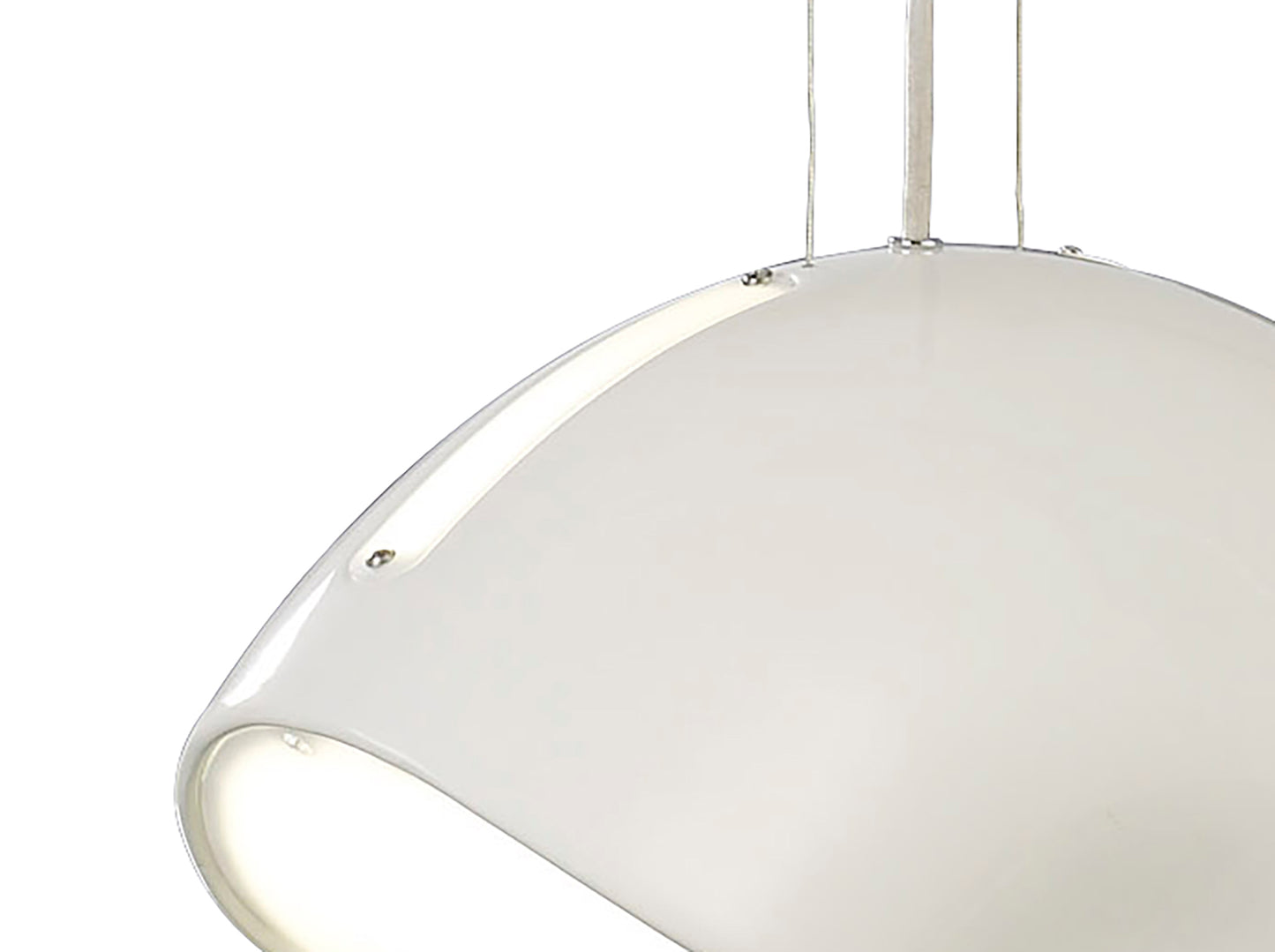 Pasion Oval Pendant 3 Light E27, Gloss White/White Acrylic/Polished Chrome, CFL Lamps INCLUDED by Mantra