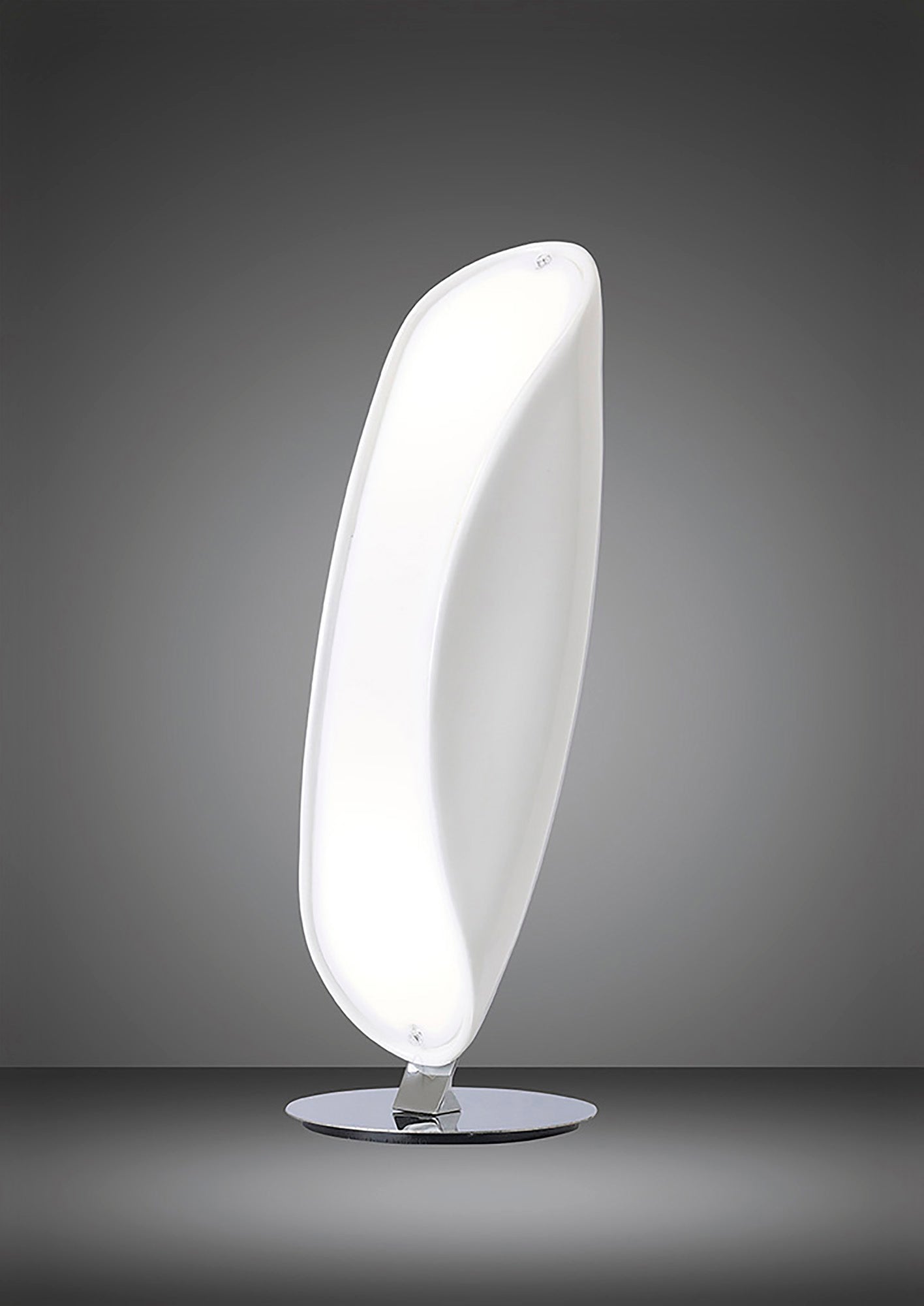 Pasion Table Lamp 2 Light E27, Gloss White/White Acrylic/Polished Chrome, CFL Lamps INCLUDED by Mantra