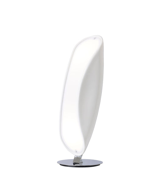 Pasion Table Lamp 2 Light E27, Gloss White/White Acrylic/Polished Chrome, CFL Lamps INCLUDED by Mantra