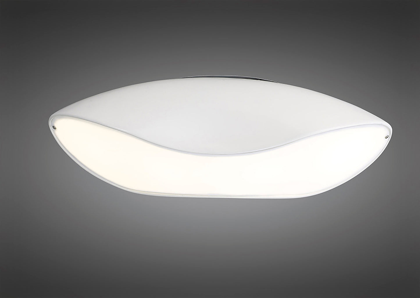 Pasion Oval Ceiling 4 Light E27, Gloss White/White Acrylic/Polished Chrome, CFL Lamps INCLUDED by Mantra