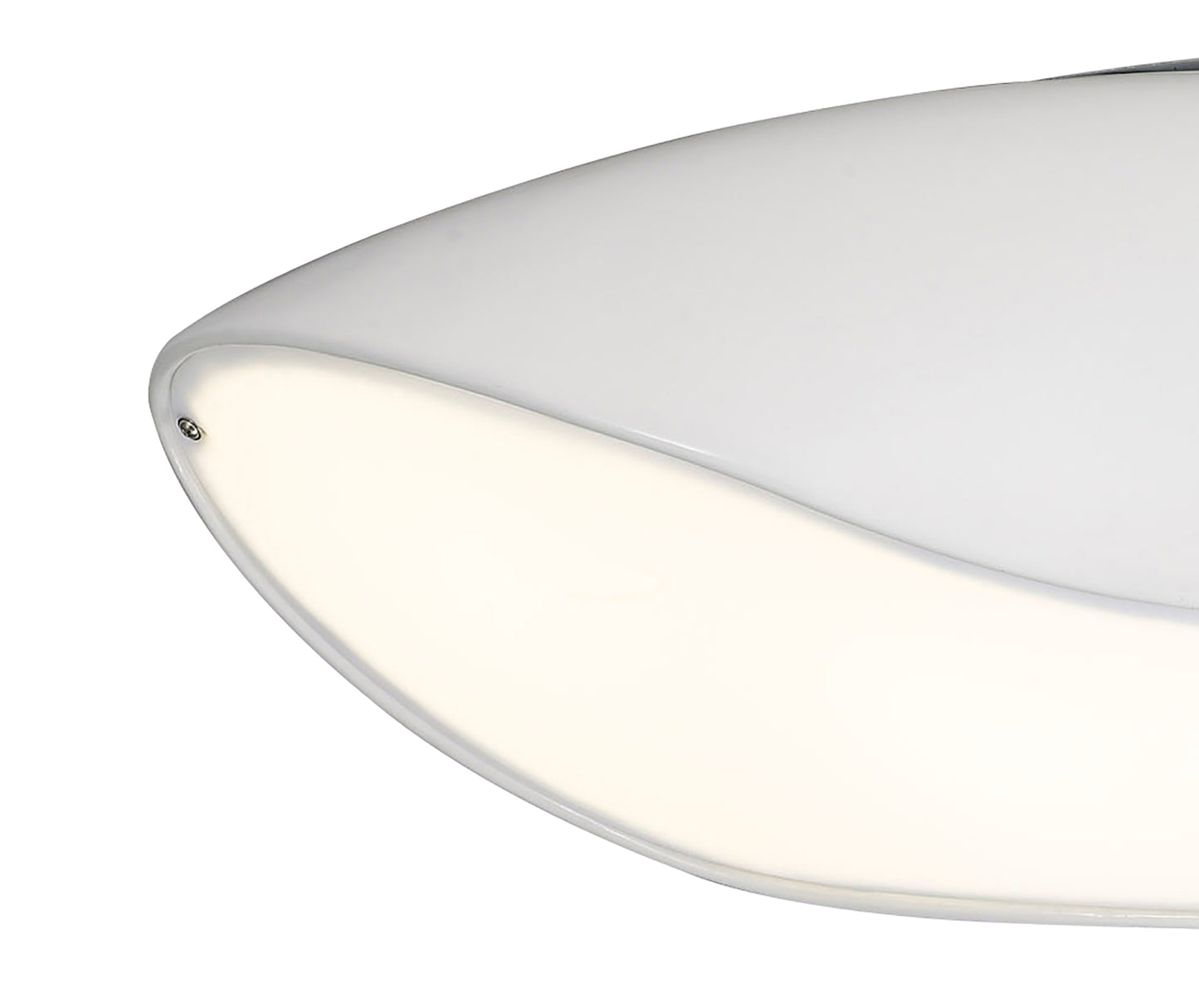 Pasion Oval Ceiling 4 Light E27, Gloss White/White Acrylic/Polished Chrome, CFL Lamps INCLUDED by Mantra