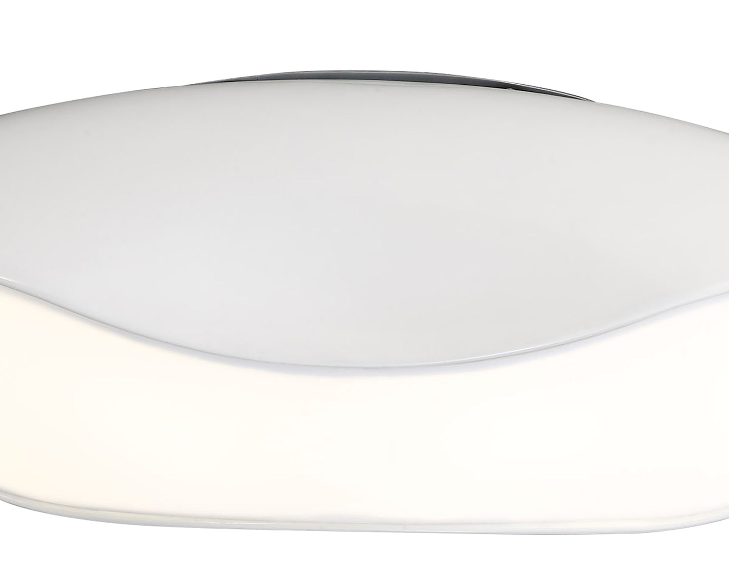 Pasion Oval Ceiling 4 Light E27, Gloss White/White Acrylic/Polished Chrome, CFL Lamps INCLUDED by Mantra