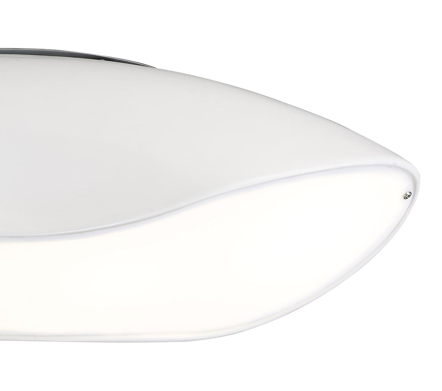 Pasion Oval Ceiling 4 Light E27, Gloss White/White Acrylic/Polished Chrome, CFL Lamps INCLUDED by Mantra