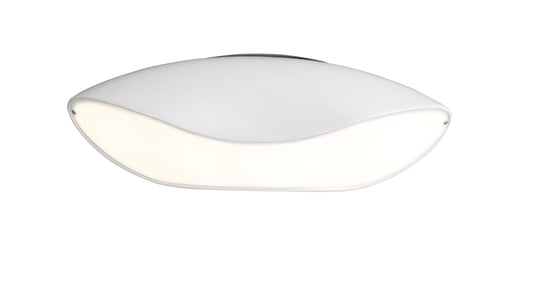 Pasion Oval Ceiling 4 Light E27, Gloss White/White Acrylic/Polished Chrome, CFL Lamps INCLUDED by Mantra