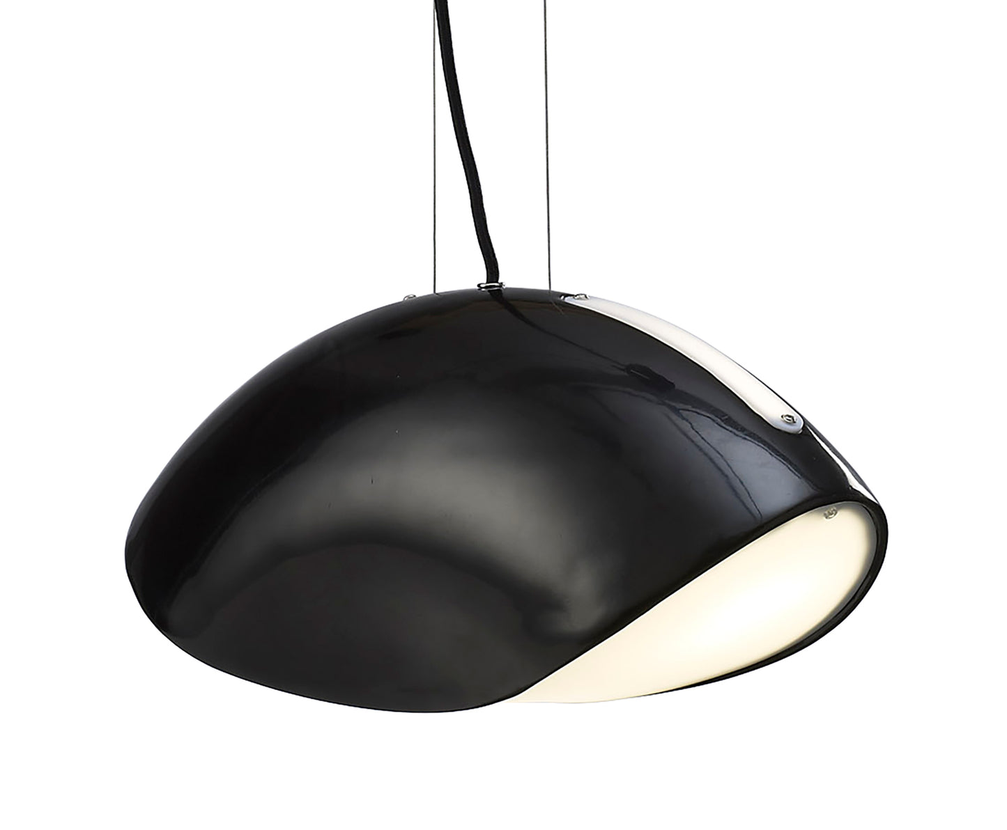 Pasion Rectangular Pendant 3 Light E27, Gloss Black/White Acrylic/Polished Chrome, CFL Lamps INCLUDED by Mantra