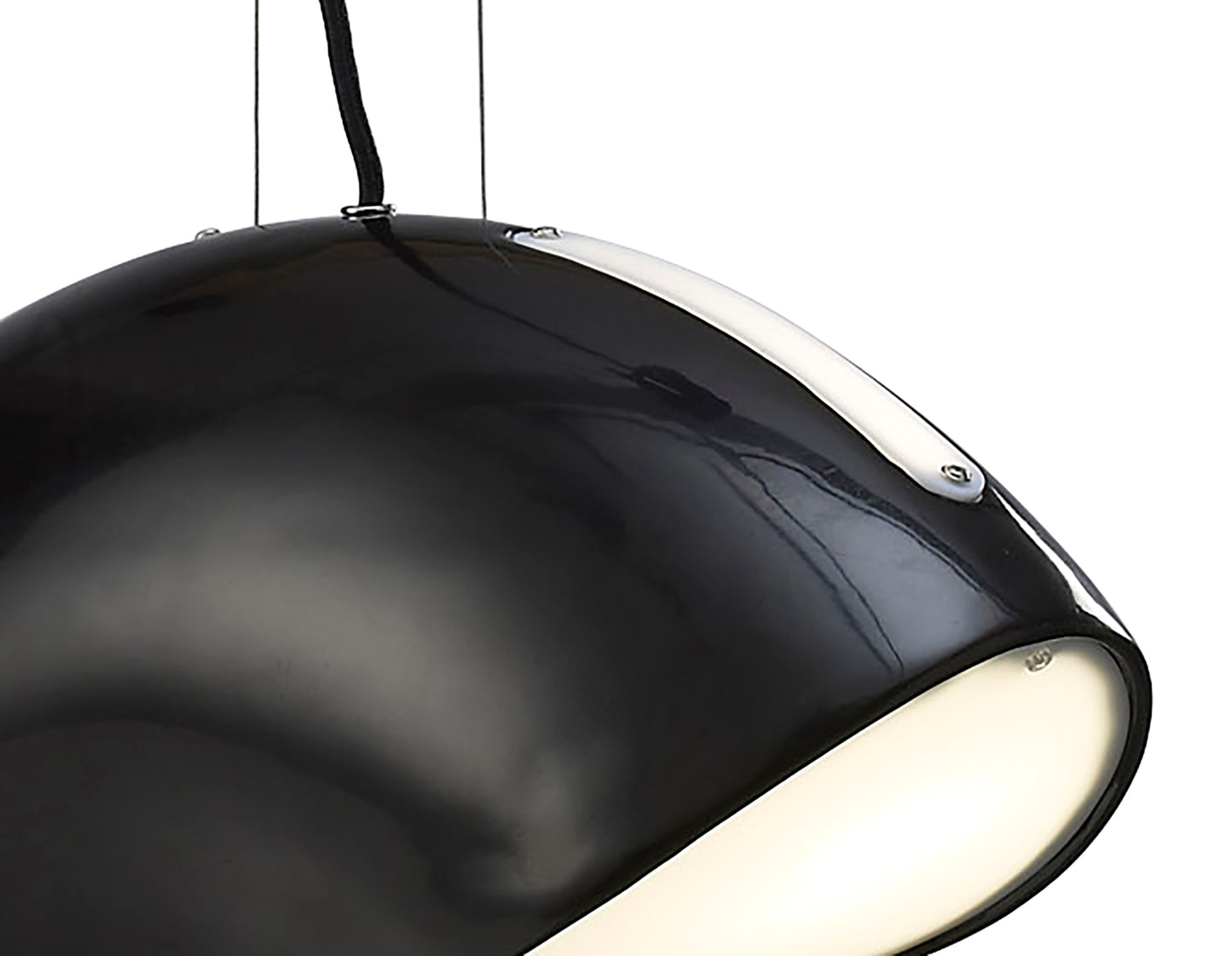 Pasion Rectangular Pendant 3 Light E27, Gloss Black/White Acrylic/Polished Chrome, CFL Lamps INCLUDED by Mantra