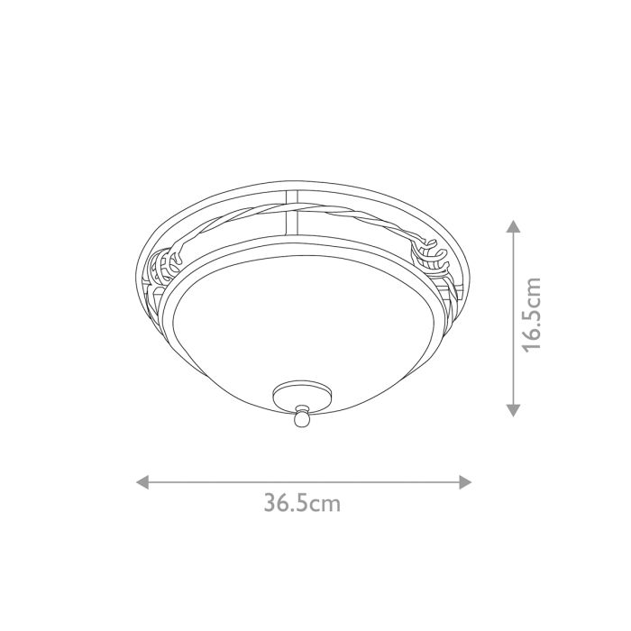 Pembroke 2 Light Flush Light Style A - Black / Gold