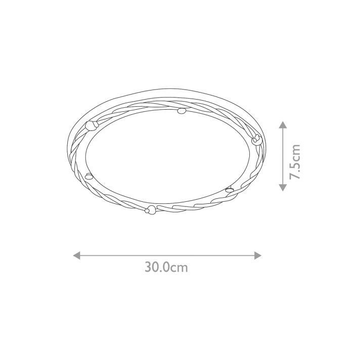 Pembroke 1 Light Flush Light Style B - Black / Gold