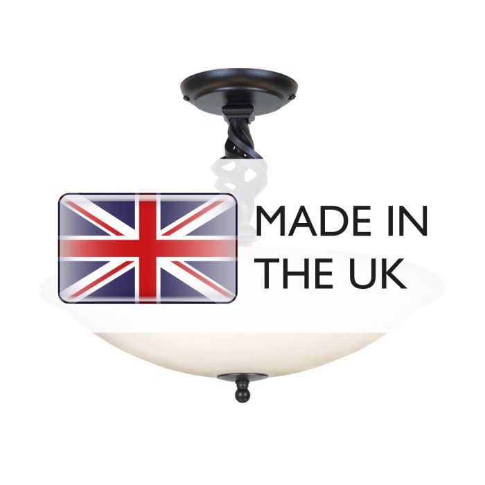 Pembroke 3 Light Semi-Flush - Black