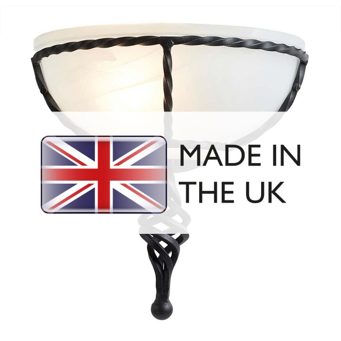 Pembroke 1 Light Wall Uplighter - Black