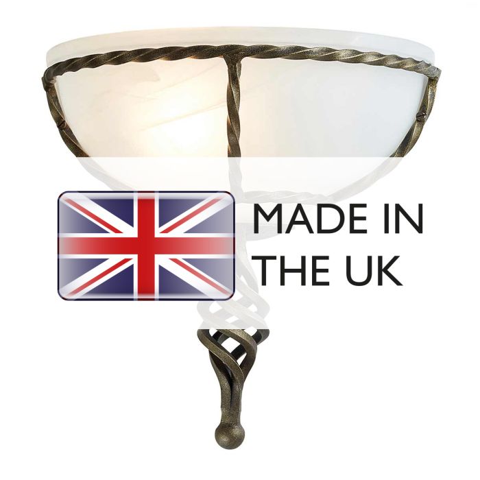 Pembroke 1 Light Wall Uplighter - Black / Gold