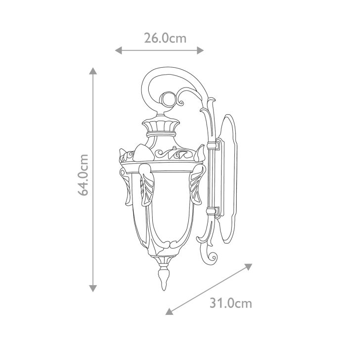 Philadelphia 3 Light Large Down Wall Lantern - Old Bronze