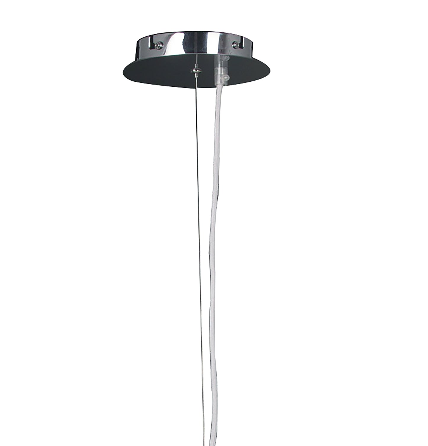 Phantom Pendant 1 Light E27, Gloss White/Frosted White Glass/Polished Chrome by Mantra