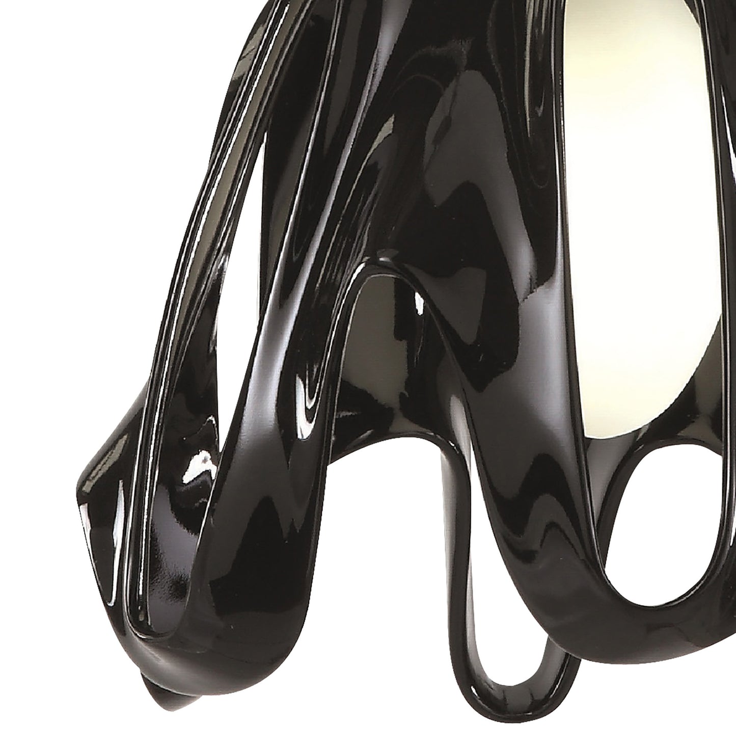 Phantom Pendant 1 Light E27, Gloss Black/Frosted White Glass/Polished Chrome by Mantra