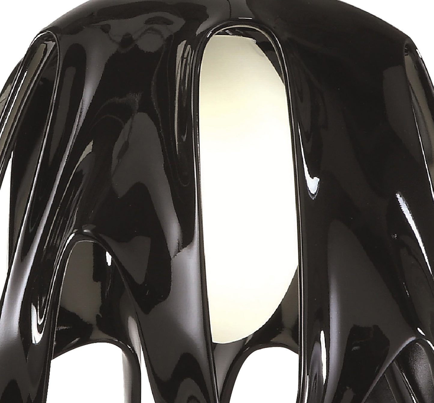 Phantom Pendant 1 Light E27, Gloss Black/Frosted White Glass/Polished Chrome by Mantra