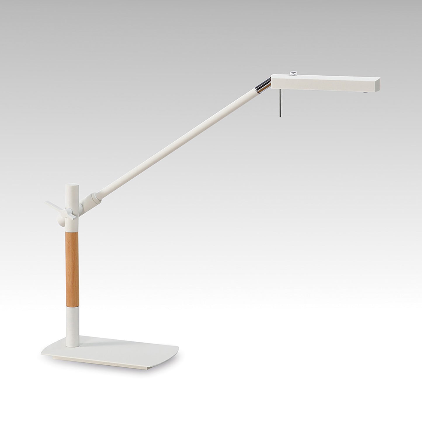 Phuket Table Lamp 1 Light 7W LED 3000K, 600lm, Touch Dimmer, Matt White / Beech / Polished Chrome, 3yrs Warranty by Mantra