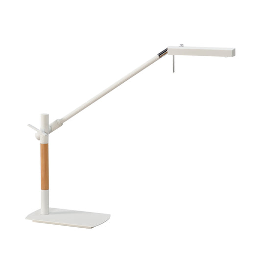 Phuket Table Lamp 1 Light 7W LED 3000K, 600lm, Touch Dimmer, Matt White / Beech / Polished Chrome, 3yrs Warranty by Mantra