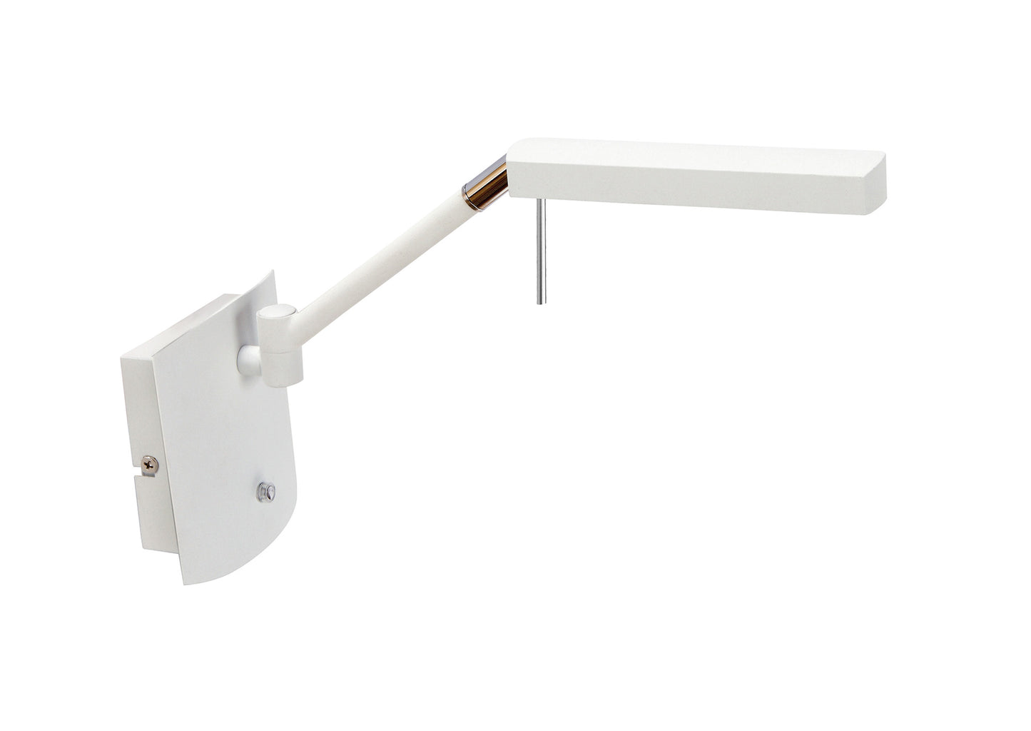 Phuket Wall Lamp 1 Light 7W LED 3000K, 600lm, Touch Dimmer, Matt White / Polished Chrome, 3yrs Warranty by Mantra