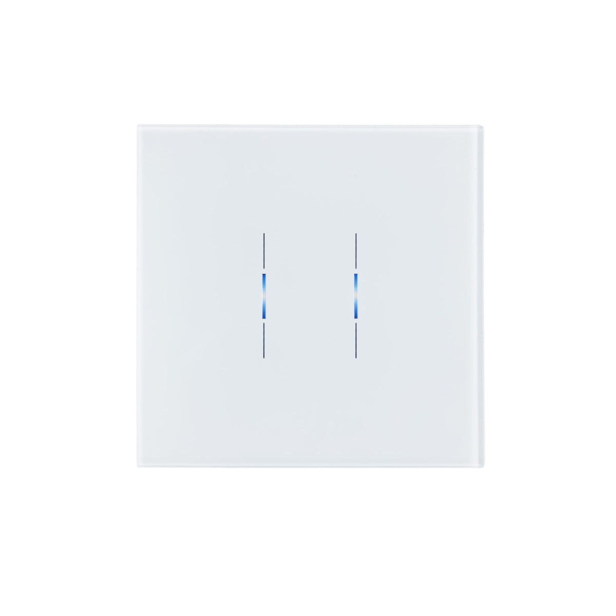 Ikonects Decorative Glass switch - White front, white surround - 2 Gang