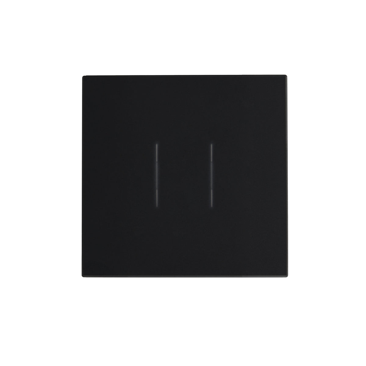 Ikonects Decorative glass switch - Black front, black surround- 2 Gang