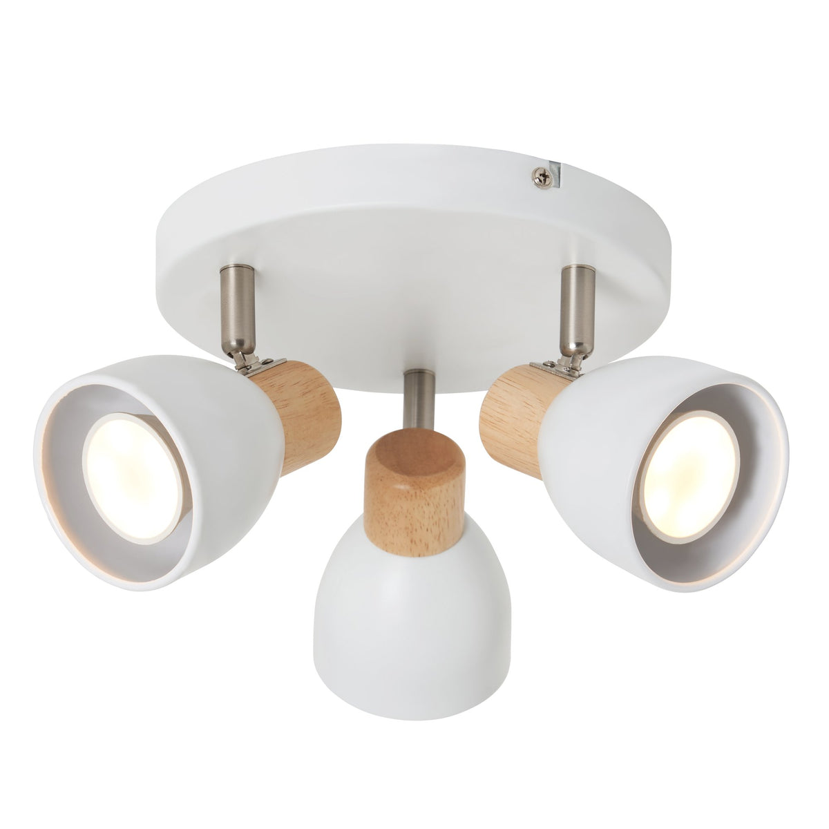 Oliver 3 Light Spotlight Plate White