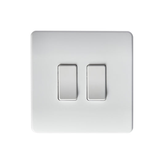 2 Gang Integrated electric to kinetic switch- White/Black