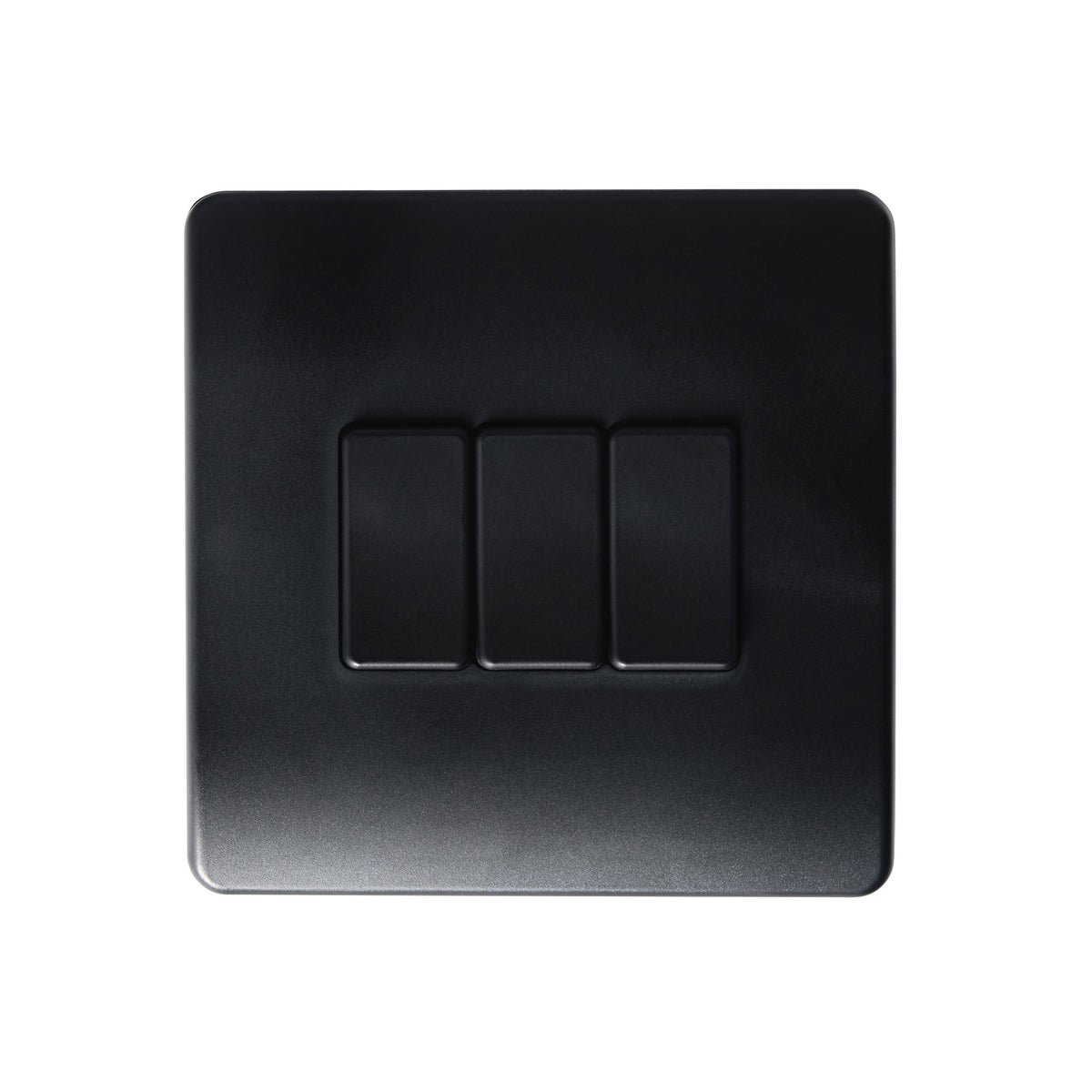3 Gang Battery powered Switch On/Off/Dim Matt Black IP20 CR2032 battery supplied