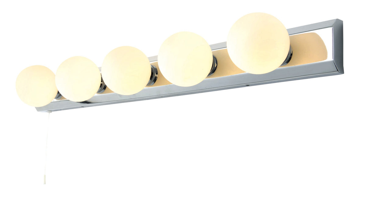 Ara Hollywood Style Bathroom Wall Light, Chrome