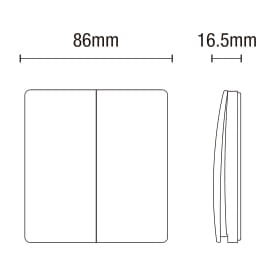 2 Gang Kinetic Push Switch Matt White IP65