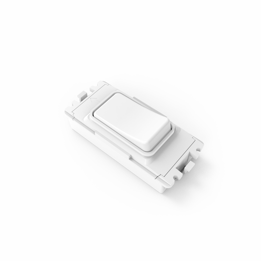 1 Gang Slim Grid Kinetic Switch On/Off Module White