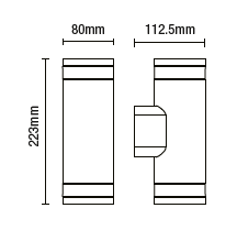 Eos 2 Light Up & Down Outdoor Wall Light with Photocell Sensor - Black
